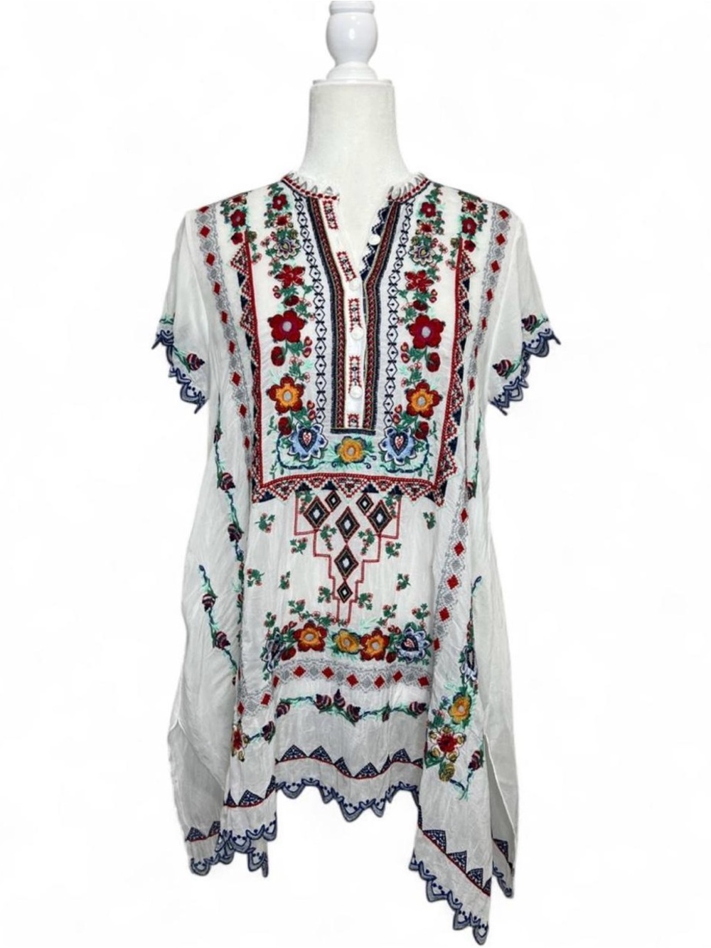 Johnny Was Liesse Embroidered Tunic Top